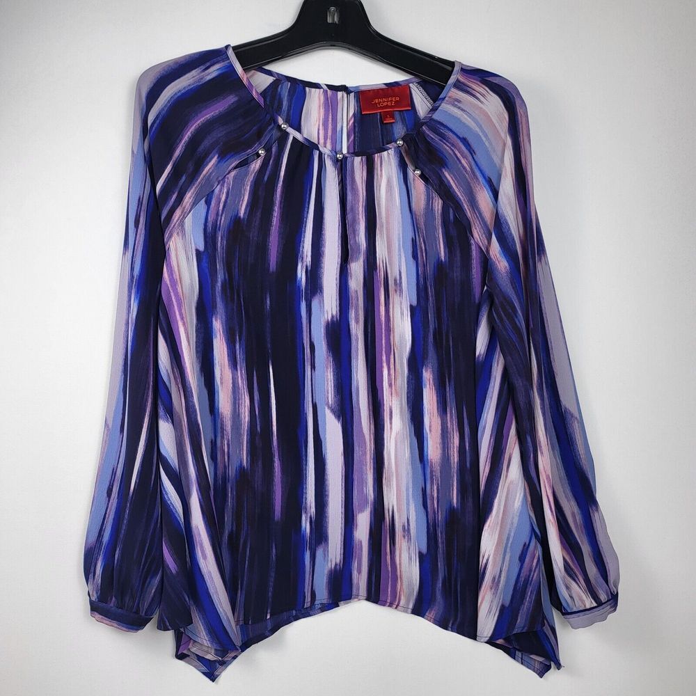 Jennifer Lopez Blouse Women's Size Small RN 73277 Long Sleeve‎ Flowy Career Ware